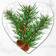 Branch Floral Green Nature Pine Jigsaw Puzzle (heart) by Nexatart