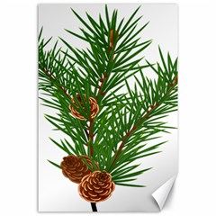 Branch Floral Green Nature Pine Canvas 24  X 36  by Nexatart