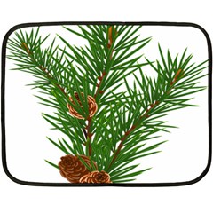 Branch Floral Green Nature Pine Double Sided Fleece Blanket (mini)  by Nexatart