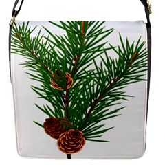 Branch Floral Green Nature Pine Flap Messenger Bag (s) by Nexatart