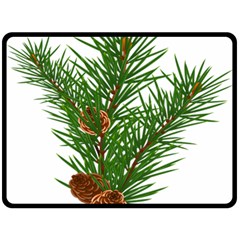 Branch Floral Green Nature Pine Double Sided Fleece Blanket (large)  by Nexatart