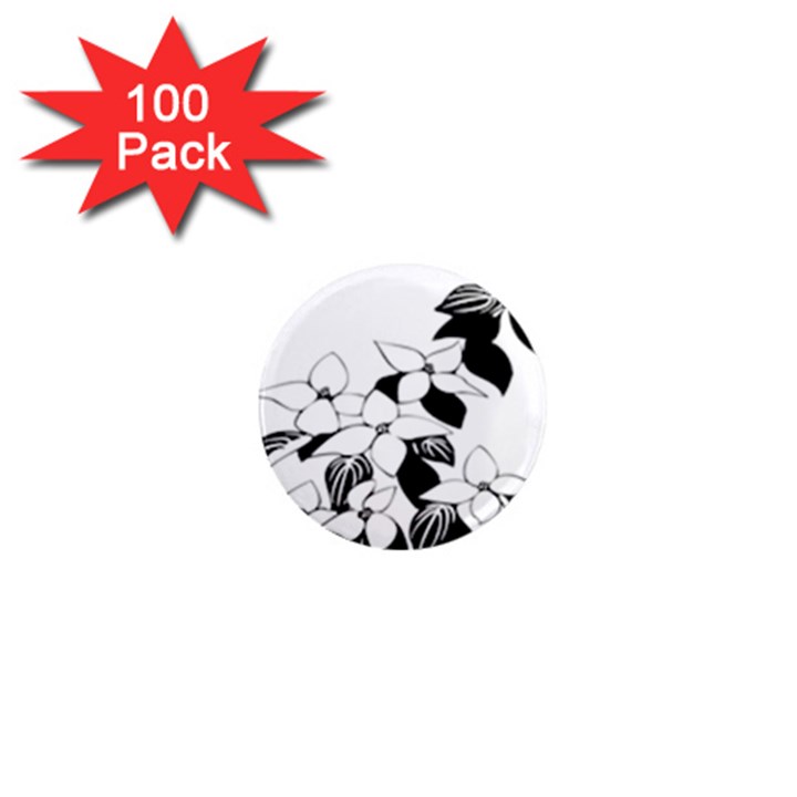 Ecological Floral Flowers Leaf 1  Mini Magnets (100 pack) 