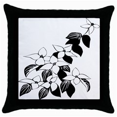 Ecological Floral Flowers Leaf Throw Pillow Case (black) by Nexatart