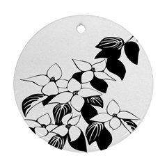 Ecological Floral Flowers Leaf Round Ornament (two Sides) by Nexatart