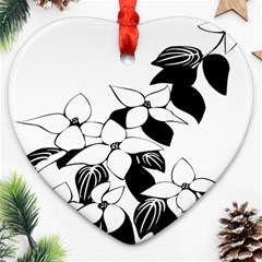 Ecological Floral Flowers Leaf Heart Ornament (two Sides) by Nexatart