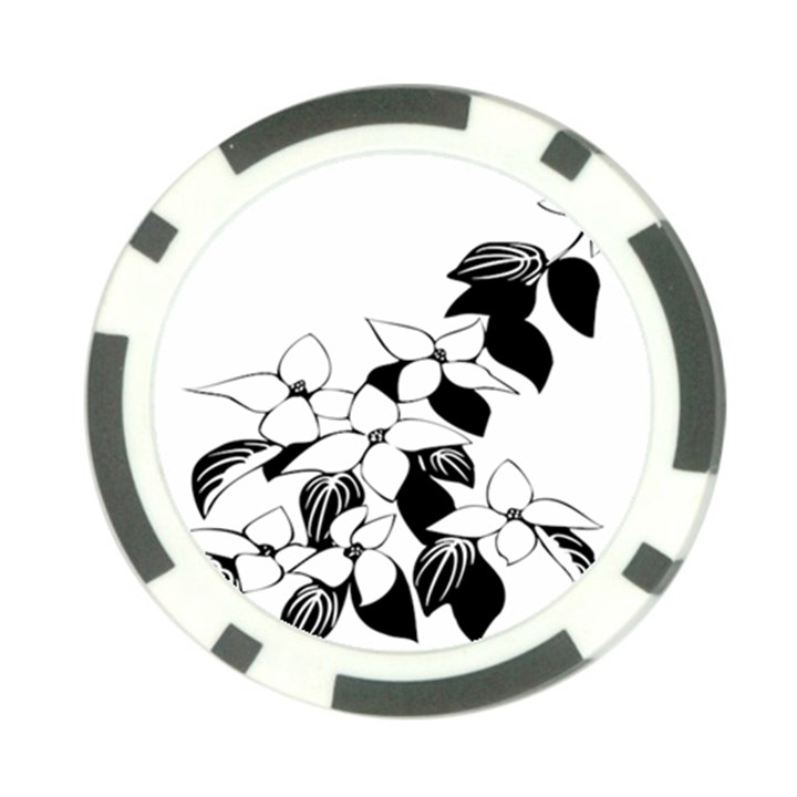 Ecological Floral Flowers Leaf Poker Chip Card Guard