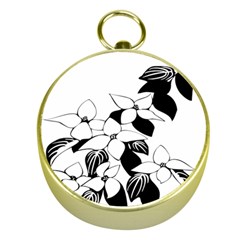 Ecological Floral Flowers Leaf Gold Compasses by Nexatart