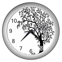 Flowers Landscape Nature Plant Wall Clocks (silver)  by Nexatart