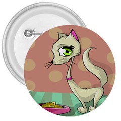 Cat Food Eating Breakfast Gourmet 3  Buttons by Nexatart