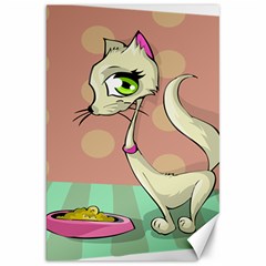 Cat Food Eating Breakfast Gourmet Canvas 20  X 30   by Nexatart