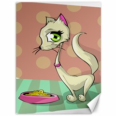 Cat Food Eating Breakfast Gourmet Canvas 36  X 48   by Nexatart