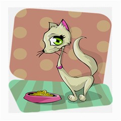 Cat Food Eating Breakfast Gourmet Medium Glasses Cloth by Nexatart