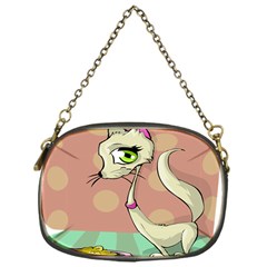 Cat Food Eating Breakfast Gourmet Chain Purses (one Side)  by Nexatart