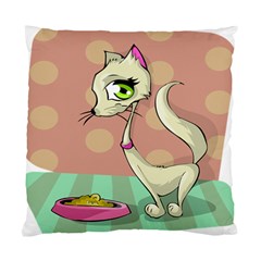 Cat Food Eating Breakfast Gourmet Standard Cushion Case (one Side) by Nexatart