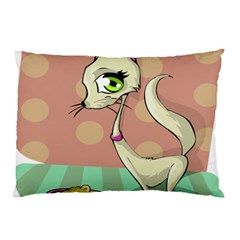 Cat Food Eating Breakfast Gourmet Pillow Case by Nexatart