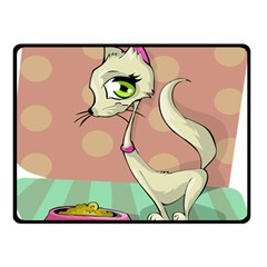 Cat Food Eating Breakfast Gourmet Double Sided Fleece Blanket (small)  by Nexatart