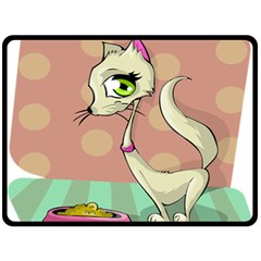 Cat Food Eating Breakfast Gourmet Double Sided Fleece Blanket (large)  by Nexatart