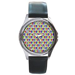 Colorful Shiny Eat Edible Food Round Metal Watch by Nexatart