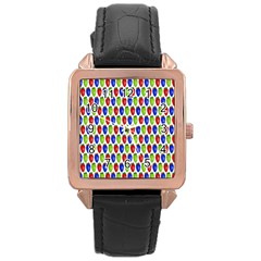 Colorful Shiny Eat Edible Food Rose Gold Leather Watch  by Nexatart