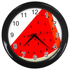 Fruit Harvest Slice Summer Wall Clocks (black) by Nexatart