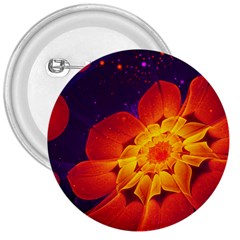 Royal Blue, Red, And Yellow Fractal Gerbera Daisy 3  Buttons by jayaprime