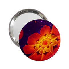 Royal Blue, Red, And Yellow Fractal Gerbera Daisy 2 25  Handbag Mirrors by jayaprime