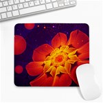 Royal Blue, Red, and Yellow Fractal Gerbera Daisy Large Mousepads Front