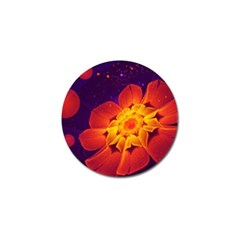 Royal Blue, Red, And Yellow Fractal Gerbera Daisy Golf Ball Marker (4 Pack) by jayaprime