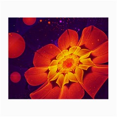 Royal Blue, Red, And Yellow Fractal Gerbera Daisy Small Glasses Cloth by jayaprime