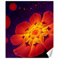 Royal Blue, Red, And Yellow Fractal Gerbera Daisy Canvas 8  X 10  by jayaprime