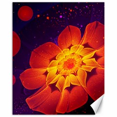 Royal Blue, Red, And Yellow Fractal Gerbera Daisy Canvas 16  X 20   by jayaprime