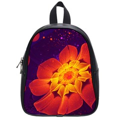 Royal Blue, Red, And Yellow Fractal Gerbera Daisy School Bags (small)  by jayaprime