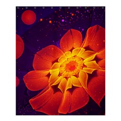 Royal Blue, Red, And Yellow Fractal Gerbera Daisy Shower Curtain 60  X 72  (medium)  by jayaprime