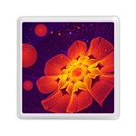 Royal Blue, Red, and Yellow Fractal Gerbera Daisy Memory Card Reader (Square)  Front