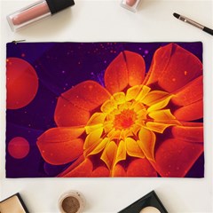 Royal Blue, Red, And Yellow Fractal Gerbera Daisy Cosmetic Bag (xxl)  by jayaprime