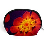 Royal Blue, Red, and Yellow Fractal Gerbera Daisy Accessory Pouches (Medium)  Front