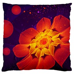 Royal Blue, Red, And Yellow Fractal Gerbera Daisy Standard Flano Cushion Case (two Sides) by jayaprime