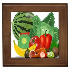 Fruits Vegetables Artichoke Banana Framed Tiles by Nexatart