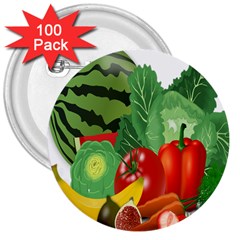 Fruits Vegetables Artichoke Banana 3  Buttons (100 Pack)  by Nexatart