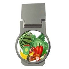 Fruits Vegetables Artichoke Banana Money Clips (round)  by Nexatart