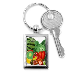 Fruits Vegetables Artichoke Banana Key Chains (rectangle)  by Nexatart