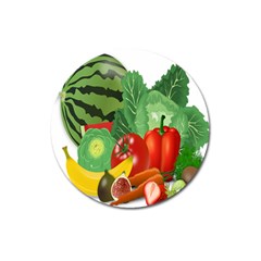 Fruits Vegetables Artichoke Banana Magnet 3  (round) by Nexatart