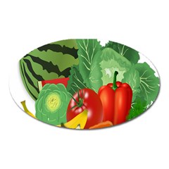 Fruits Vegetables Artichoke Banana Oval Magnet by Nexatart