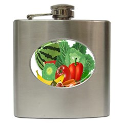 Fruits Vegetables Artichoke Banana Hip Flask (6 Oz) by Nexatart