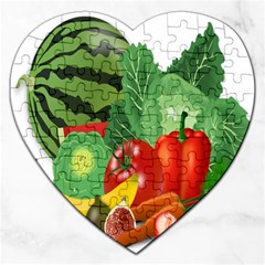 Fruits Vegetables Artichoke Banana Jigsaw Puzzle (heart) by Nexatart