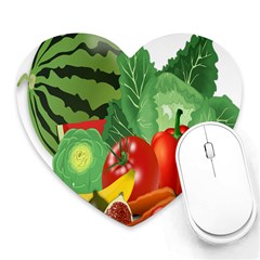 Fruits Vegetables Artichoke Banana Heart Mousepads by Nexatart