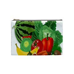 Fruits Vegetables Artichoke Banana Cosmetic Bag (medium)  by Nexatart