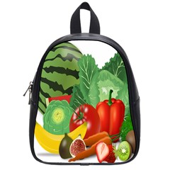 Fruits Vegetables Artichoke Banana School Bags (small)  by Nexatart