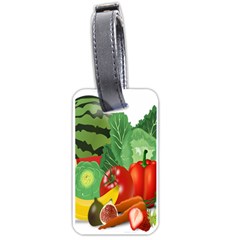 Fruits Vegetables Artichoke Banana Luggage Tags (one Side)  by Nexatart