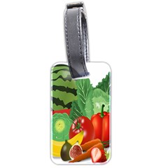 Fruits Vegetables Artichoke Banana Luggage Tags (two Sides) by Nexatart